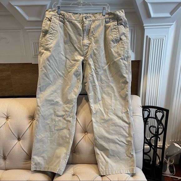 J: Men's Mountain Khakis Flannel Lined Thick Work Pant Sz 42x30 - Picture 1 of 13